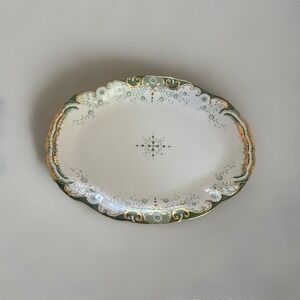 Antique Green‎ Ridgways 1915 Turenne Oval Platter 16 1/2 in. Royal England